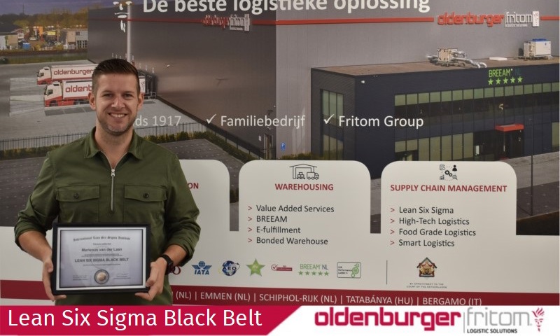 Lean Six Sigma Black Belt certificate Marienus van der Laan, Commercial Manager Oldenburger|Fritom.